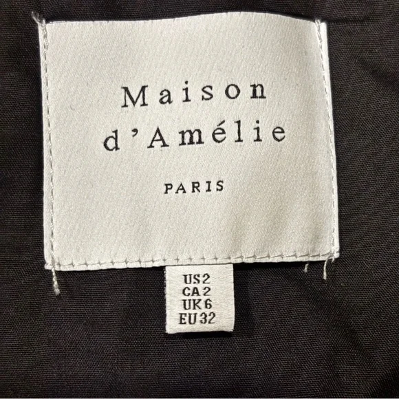 Maison d' Amelie Women Sz 2 Linen Blend Embroidered Floral Vest Black - Picture 2 of 6